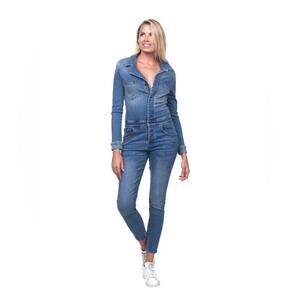 Women's Denim Jumpsuit - Blue